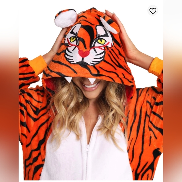 Iheartraves Tiger Onsies with Hoodie Unisex Size Small - Picture 2 of 7